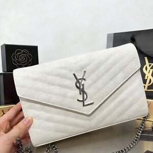 <AUTHENTIC>Saint Laurent Envelope Bag in White